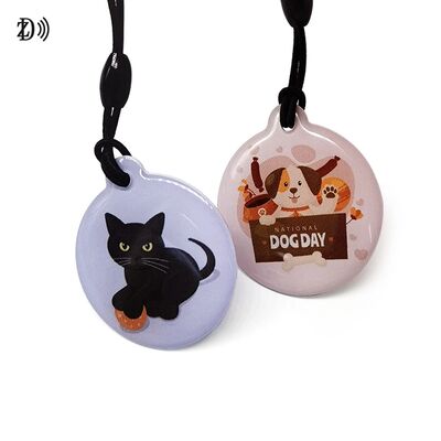 कस्टम 13.56 मेगाहर्ट्ज प्रोग्रामयोग्य NTAG213 स्मार्ट एपॉक्सी कीफोब टैग आरएफआईडी टैग एनएफसी कीचेन