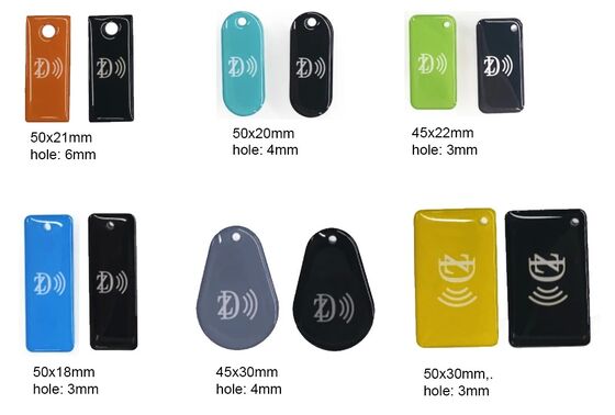 जलरोधक कस्टम डिज़ाइन प्रोग्रामेबल MIFARE क्लासिक EV1 1K/4K NFC RFID एपॉक्सी कीचेन एक्सेस कंट्रोल की टैग के लिए